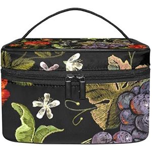 Bloem make-up organizer tas, reismake-up tas organizer case draagbare cosmetische tas voor vrouwen en meisjes toiletartikelen, Meerkleurig, 22.5x15x13.8cm/8.9x5.9x5.4in