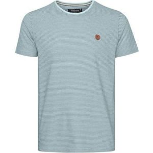 Indicode IDLupko T-shirt met korte mouwen voor heren, met strepen en ronde hals, Celestial Blue (422), S