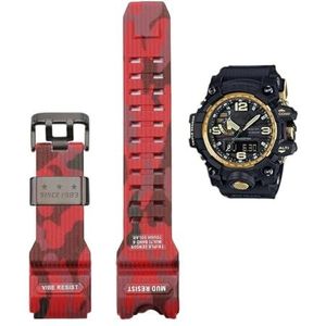 Camouflage Hars Band Geschikt Fit for Casio G-SHOCK GWG-1000 Mudmaster heren Vervanging Band Achteraf Horloge Accessoires (Color : GWG-Camo Red-B, Size : GWG1000)