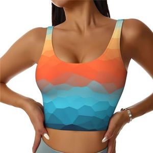 Gradiënt Kleur Ontwerp Print Casual Wear Vrouwen Sport Vest Yoga Vest Workout Vest Voor Vrouwen Lichtgewicht Trendy, Zwart, S