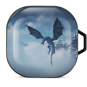 Ice Dragon Oordopjes Hoesje Compatibel met Samsung Hard Shell Beschermhoes Zwart-Stijl