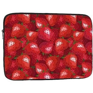 Rode Aardbei Print Laptop Case Waterdicht Schokbestendig Computer Sleeve cover Laptop Protector Voor Reizen Werk 10 inch