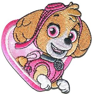 Patch patches/strijkafbeelding - Paw Patrol 'Skye' - roze - 6,8 x 6,3 cm - patch opstrijkapplicatie patches patches patch