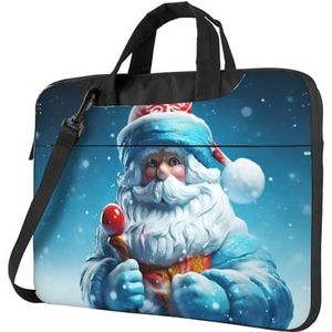 Ice santa claus Laptop Tas voor Vrouwen Mannen 15.6 inch Computer Sleeve Zakelijke Reizen Aktetas Messenger Bag, Zwart, 15.6 inch