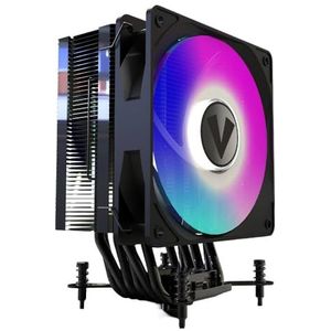Vida Boreas ARGB ventilator en koellichaam, zwart, Intel/AMD, 2000 tpm hydraulische ventilator, 6 koperen heatpipes, 220 W TDP ARGB en optionele enkele ventilatoren inbegrepen