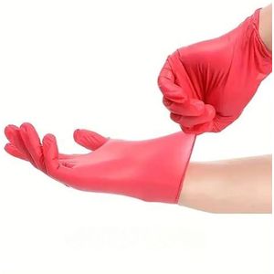 20/50/100 stuks rode nitril handschoenen for huishoudelijk gebruik, for afwas, nagelkunst, haarverf, huisdierbaden, maat S/M/L/XL(20PCS,XL)