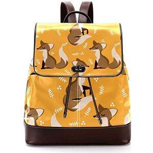 Gepersonaliseerde casual dagrugzak tas voor tiener mooie vossen bladeren schooltassen boekentassen, Meerkleurig, 27x12.3x32cm, Rugzak Rugzakken