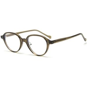 moomoobird Ovale glazen voor vrouwen mannen kleine glazen montuur TR90 montuur eyewear mode brillen heldere lens, Olijfgroen frame, Large