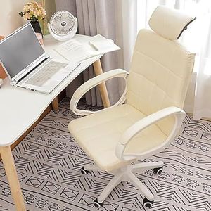 Verstelbare bureaustoel Sponsbureaustoelen met zacht zitkussen en hoofdsteunstoel 360° vrij draaibaar Ergonomische bureaustoel