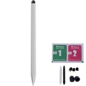 Universele 2-in-1 stylus pen touchscreen pen voor Samsung Tab Lg Htc Tomtom Tablet Capacitieve Potlood Capacitieve Pen Tekening Tablet (Wit)