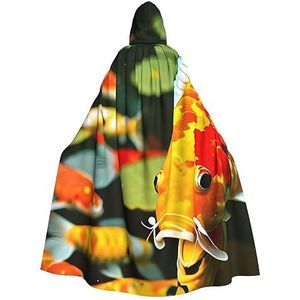 SSIMOO Japanse Mooie Koi Vis Volwassen Party Decoratieve Cape,Volwassen Halloween Hooded Mantel,Cosplay Kostuum Cape