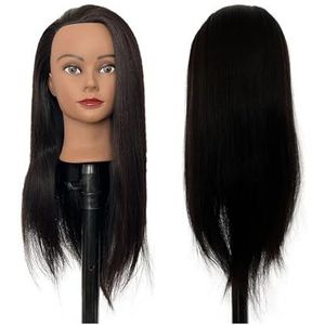 22"" lang synthetisch haar yaki mannequin hoofd met styling kappersopleidingshoofd, poppenhoofd for vlechtoefeningen