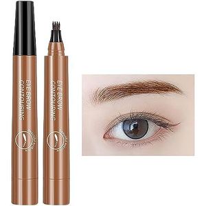 Wenkbrauwmarkeerstift, 4-punts wenkbrauwstift, waterbestendig, natuurlijke wenkbrauwstift, wenkbrauwstift voor wilde wenkbrauwen, sneldrogend, geen vlekken, vloeibaar, lang Decorhome