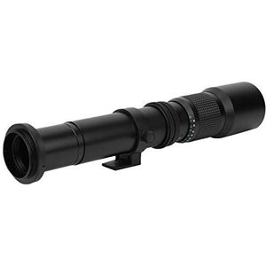 Telelens, F8-F32 diafragma lens met handmatige scherpstelling T2-bevestigingsinterface voor Canon EFS-bevestiging SLR(zwart)