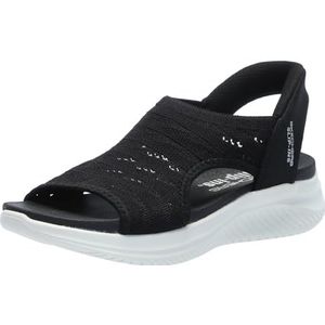 Skechers Ultra Flex 3.0-Sun Warme Handsfree Slip-ins Sandalen voor dames, zwart, 35 EU