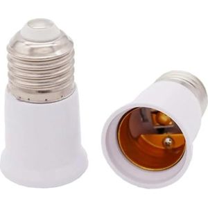 ROOD Blauw Groen Zwart Wit Geel E27 om de lamphouder te verlengen Buis LED-lampvoet Verlengkop Conversiefitting(White)