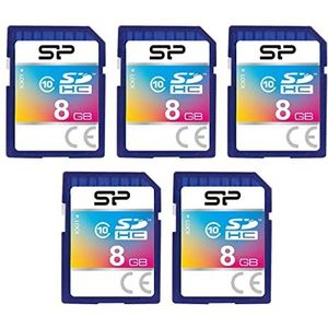 Silicon Power 8GB 5-Pack SDHC Class 10 Flash Memory Card
