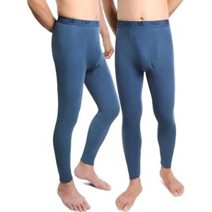 BestSale247 Set van 2 thermische onderbroeken voor heren, lange thermo-onderhemd, ski-ondergoed, thermisch ondergoed, katoen, antraciet, XXL