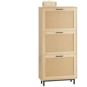 Schoenenkast - 3 Kleppen - Rotanstijl - Spaanplaat - Compact