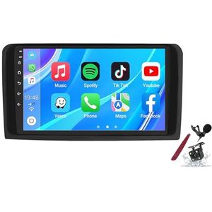 Android 14 Autoradio Stereo voor B-enz ML-Klasse W164 (2005-2012) 9-inch Touchscreen Multimedia Player met Draadloze Carplay 2 Din GPS Sat Navigatie FM RDS Bluetooth 5G-WiFi SWC DSP,M100s
