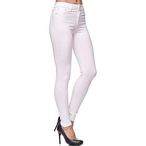 Elara Dames Stretchbroek Skinny Fit Jegging Chunkyrayan Wit H13 34