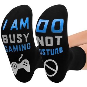 Pacienjo Video Games Sokken | Funky Dress Crew Sokken, Duurzame Gedrukte Antislip Rubberen Letters, Comfortabele Ademend Stretch Gekke Sokken Unisex, Eenheidsmaat., 1