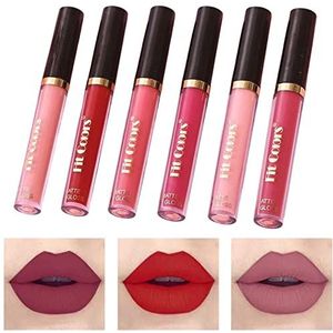 Matte Lippenstift | 6 stuks hydraterende lipgloss,Gepigmenteerde langdurige lippenstiftset, fluwelen waterdichte lipmake-up cadeausets voor meisjes en vrouwen Yanquan