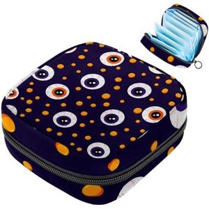 MUOOUM Maandverband Opbergtas, Halloween Oogballen Menselijke Menstruatie Cup Pouch, Draagbare Maandverband Pads Opbergzakken Vrouwelijke Menstruatie Eerste Menstruatie Tas voor Tiener Meisjes Vrouwen
