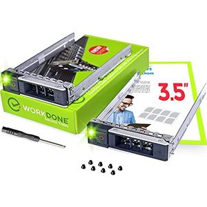 WORKDONE 2-Pack 3,5"" Harde Schijf Caddy – Compatibel met Dell PowerEdge – 14e gen. R340 R440 R540 R640 R740 R740xd2 R6415 R7415 R7425 XC640-10 XC740xd-12 – Hot-Swap SAS SATA Tray, Montagehandleiding
