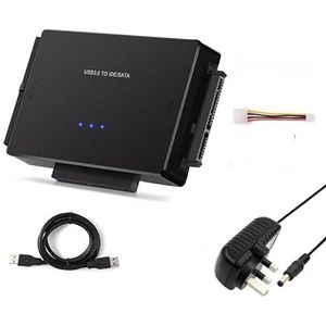 USB 3.0 naar SATA IDE Harde Schijf Adapter Converter Kabel voor 3.5 2.5 inch HDD/SSD CD DVD ROM CD-RW 3 in 1 IDE SATA Adapter (Size : 100cm, Color : UK Adapter)