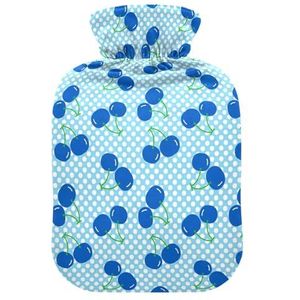 LI ZHI XIN PVC warmwaterkruik met fluwelen deksel 1L 2L kleine middelgrote fruit kersenpatroon