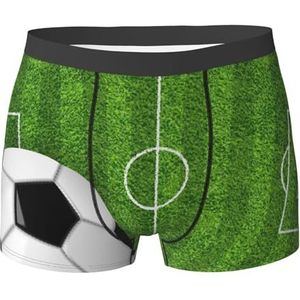 ZJYAGZX Voetbal Sport Print Heren Boxer Slips Trunks Ondergoed Vochtafvoerend Heren Ondergoed Ademend, Zwart, XL
