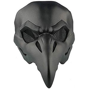 damdos Cosplay Prop OW Crow Reaper Maskers Nevermore Huid Pest Dokter Ravens Reaper Volwassen Cosplay Masker Vogels Kraai Punk Masker PVC Materiaal, Zwart, Length 24cm