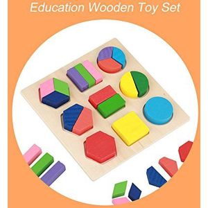 Houten Blokken, Klassiek Geometrisch Educatief Speelgoed, Kleurrijke Prachtige Details Interessante Superieure Jongen Voorschoolse Kleuterschoolkinderen (een derde)