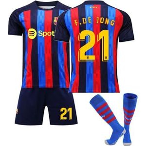 ENIXWH Barcelona FCB Jersey, T-shirt voor kinderen, voetbalshirt met sokken, shorts 2022/2023, voor kinderen, jongens en volwassenen, XXL
