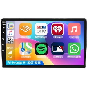 Android 15.0 2 Din Autoradio 9"" Touchscreen Auto Stereo voor Hyundai H1 2007-2015 met Draadloze Carplay Android Auto GPS navigatie AHD Omgekeerd beeld Stuurwielbediening(S-1(2G+32G))