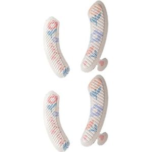 Toiletbrilhoes, Toiletbrilhoesmat, zelfklevend, meerkleurig, verpakking van 2 (blauwe beer - paar)(White Flower-2pairs)