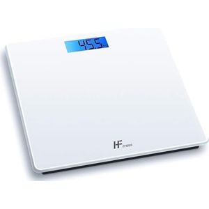 Digitale elektronische personenweegschaal weegschaal Badweegschaal Lichaamsgewicht 28x28cm 180KG Platform Verlicht display Gewichtsbeheer wit