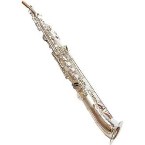 professioneel Saxofoon Sopraan Saxofoon Verzilverde B-flat Sopraan Sax Met Koffer Mondstuk Riet Hals