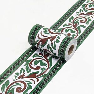 Behangrandstickers, Behangranden for muren, decoratieve randen for plafonds in de badkamer, woonkamer en keuken(Green 44,10cm X 1000cm)