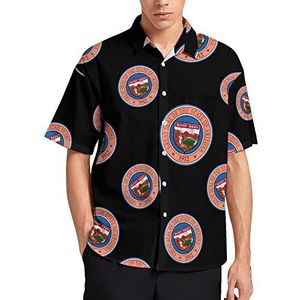 Arizona staat vlag zegel Hawaiiaanse shirt voor mannen zomer strand casual korte mouw button down shirts met zak