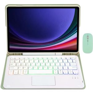 GUPENAA Toetsenbordhoes voor Samsung Galaxy Tab A8 10.5'' 2022 (SM-X200/X205/X207), 7 Kleuren Achtergrondverlichting, Magnetisch Afneembaar Draadloos Bluetooth-Toetsenbord met Muis,Groen