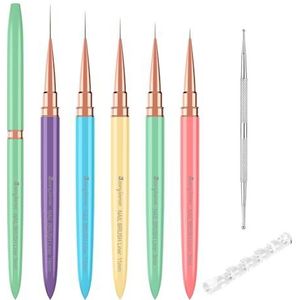 Nail Liner Borstels, Fijne Lijn Nail Art Borstel 5/9/11/15/18mm Macaron Dunne Nail Art Brush Detail Tekening, Liner Borstel voor Nagels Gel