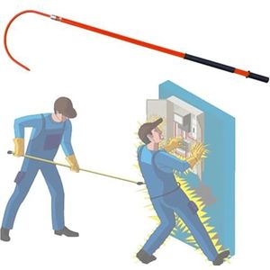 Reddingshaakset, levensreddend gereedschap tegen elektrische veiligheid, 2 m lengte (rosso, 2 m)