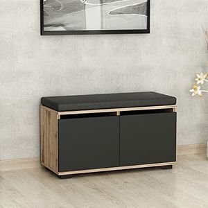 Schoenenrek Brande 42x80x35 cm Eiken zwart
