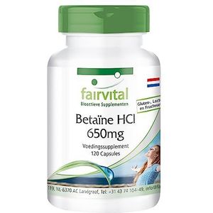 Fairvital | Bétaïne HCl 650mg - bétaïnehydrochloride capsules - HOOG GEDOSEERD - VEGAN - 120 capsules