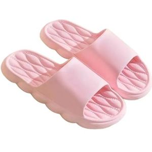 UBOHUZ Zomer Slippers Vrouwen Lichtgewicht Thuis Antislip Badkamer Slides Mannelijke Comfort Zachte Outdoor Strand Paar Slippers Effen Kleur Voor Badkamer, Zwembad, roze, 42-43