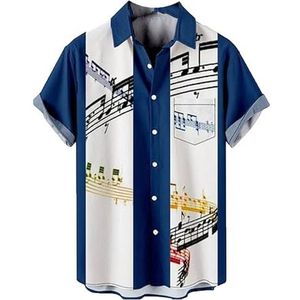 Mannen Casual Shirt Basgitaar Gedrukt Korte Mouw Shirts Mode Vintage Muziek Serie Instrument Patroon T-shirt Hawaiiaanse Strand Blouse Top, # 8, 5XL