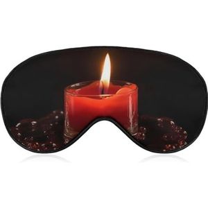 Lichtgewicht oogmasker met verstelbare riem, hartvormige kaars, bedrukt, comfortabele slaapmaskers, lichtblokkerende ooglapjes, oogbedekking voor kantoor, dutje en reizen