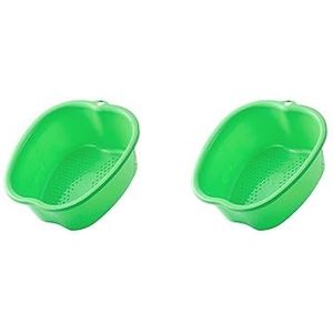 2 Set van Foot Tub Grote Plastic Draagbare Voetbad SPA Bassin voor Teennagels en Enkels Groen, 37,3 x 33 x 15 cm